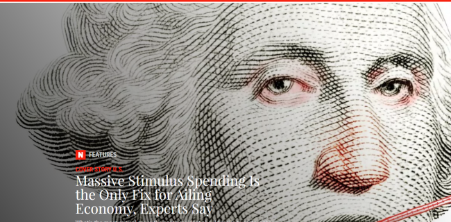 مجله نیوزویک: به گفته کارشناسان، صرف هزینه های محرک و بسیار تنها راه برای رئیس جمهور بعدی است..